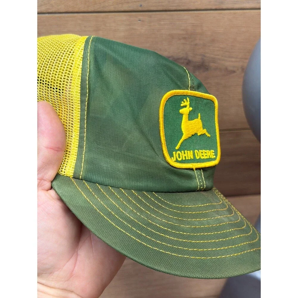 John Deere Trucker Snapback Mesh Hat Louisville Mfg. Co. USA Made - Vintage